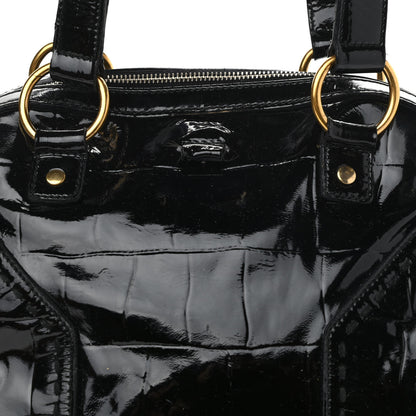 Saint Laurent Crocodile Embossed Patent Large Muse Black 7 of 16