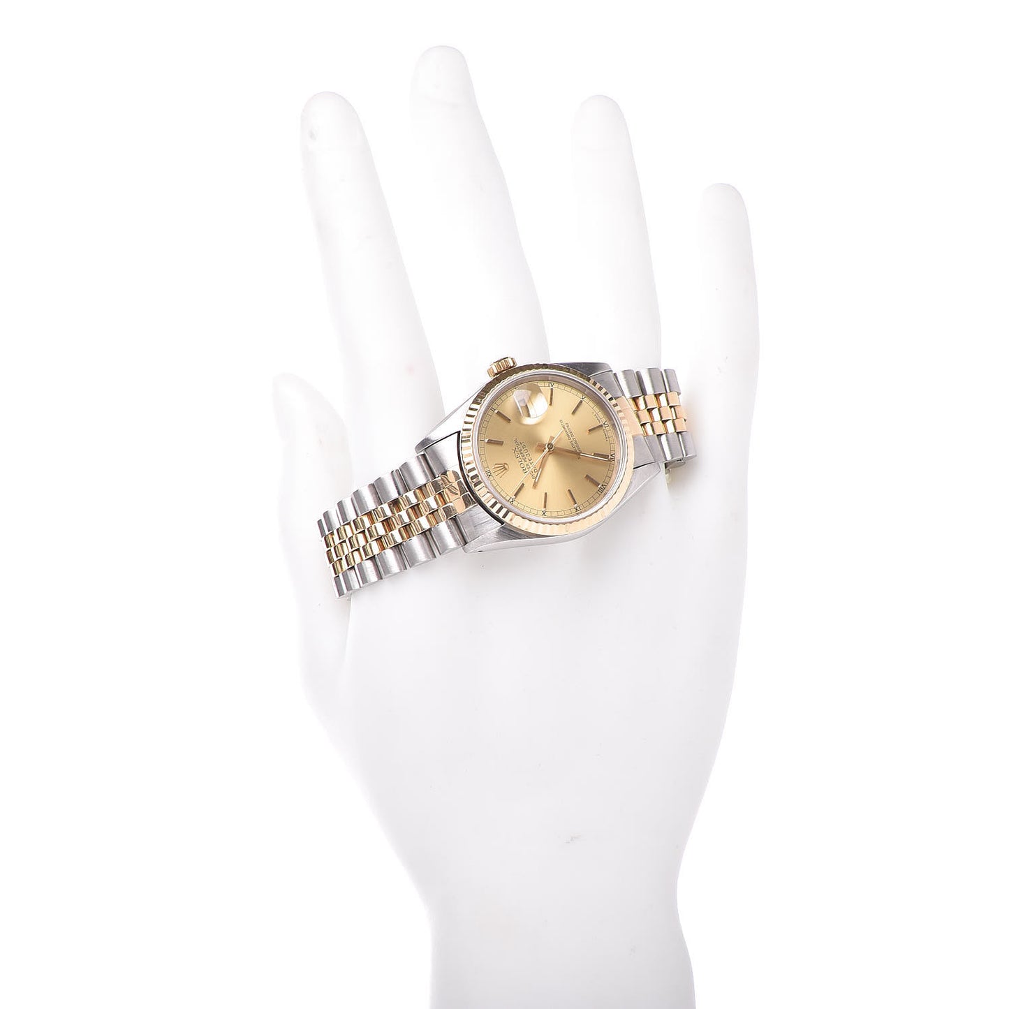 Stainless Steel 18K Yellow Gold 36mm Oyster Perpetual Datejust Watch Champagne 16233