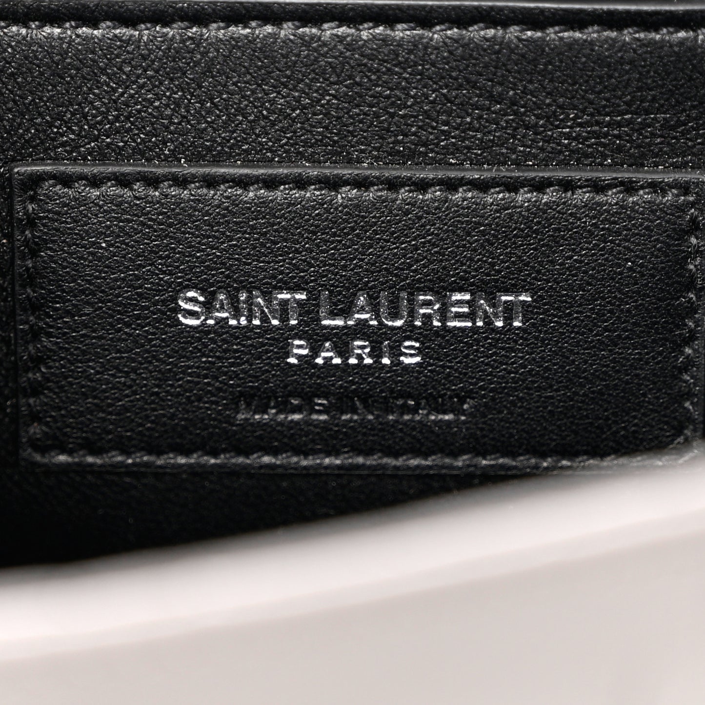 Croc Embossed Calfskin Classic Kate Monogram Clutch Fog
