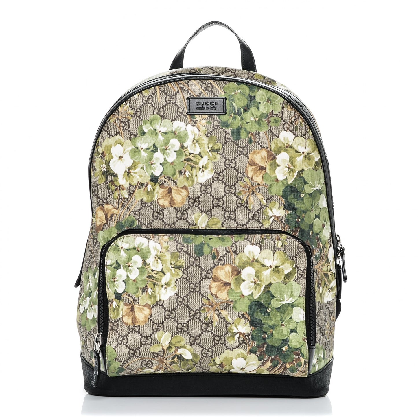 GG Supreme Monogram Blooms Medium Day Backpack Beige New Military Black