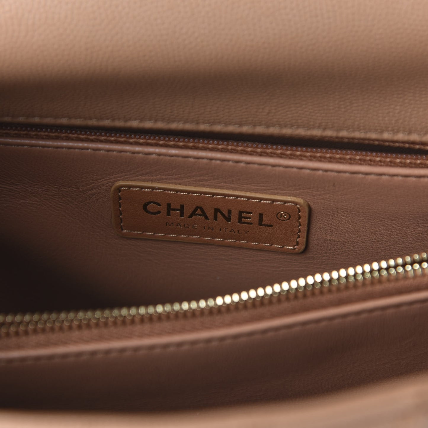 Caviar Quilted Small Coco Handle Flap Brown