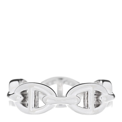 Hermes Sterling Silver PM Chaine d'Ancre Enchainee Band Ring 55 7.25 3 of 9