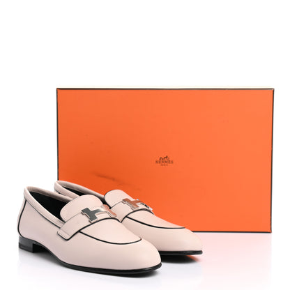 Hermes Calfskin Womens Paris Loafers 37 Rose Petale 10 of 10