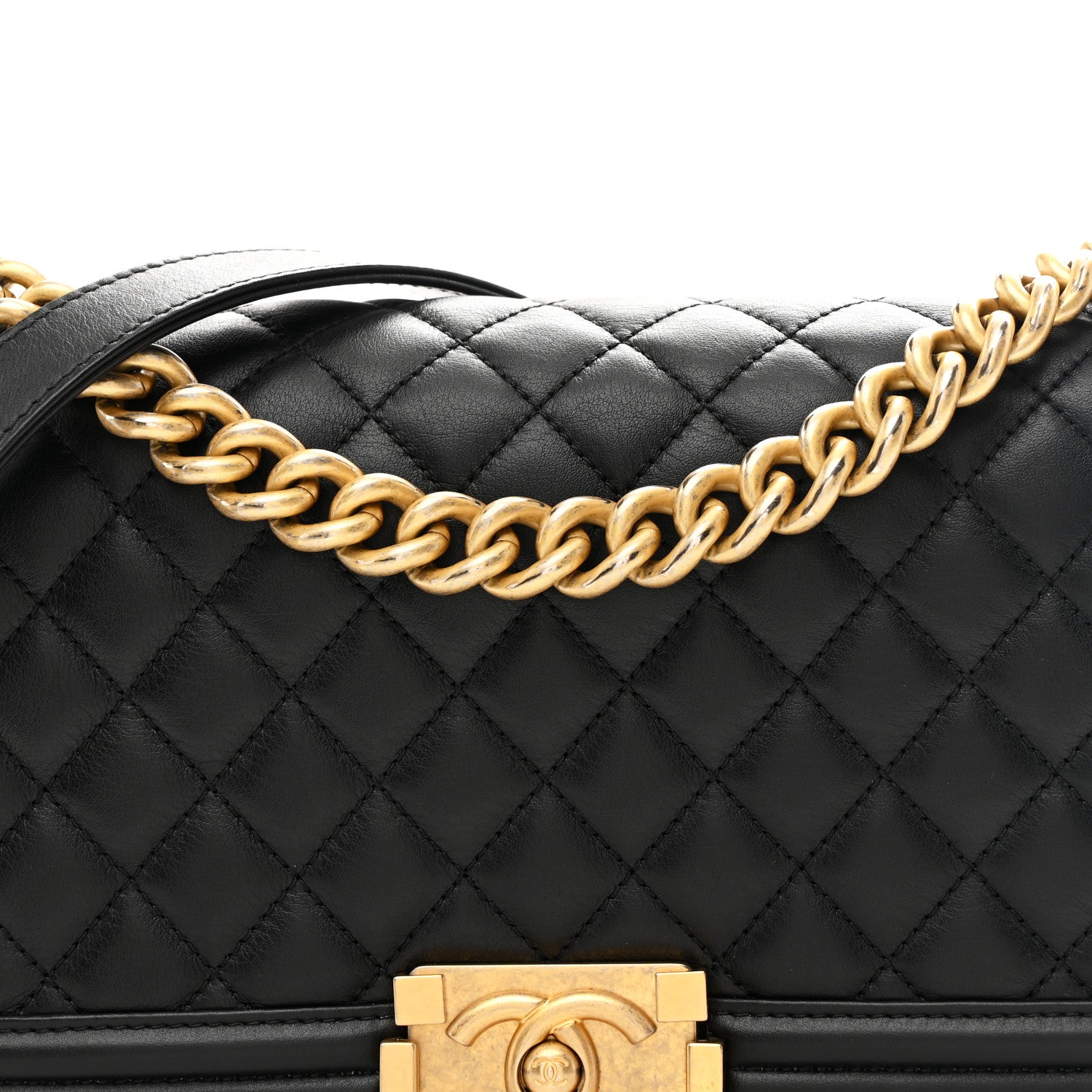 Chanel Lambskin Quilted Medium Boy Flap Black 8 of 11