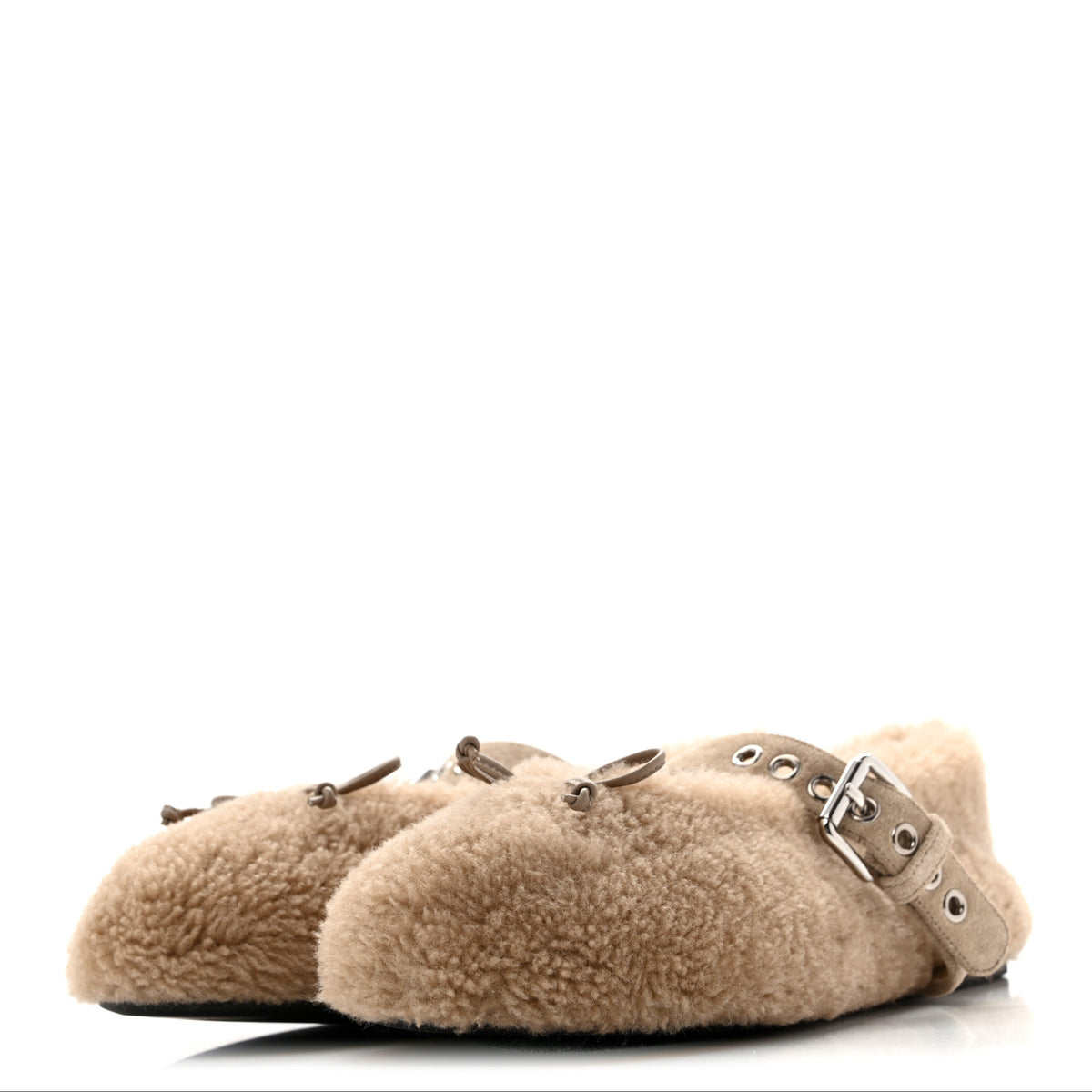 Shearling Mary Jane Ballerina Flats 40 Deserto