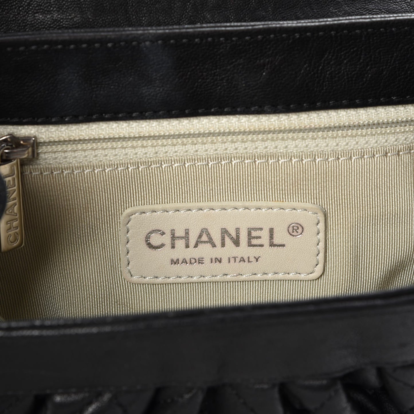 Washed Lambskin Quilted Mini Chain Around Flap Black