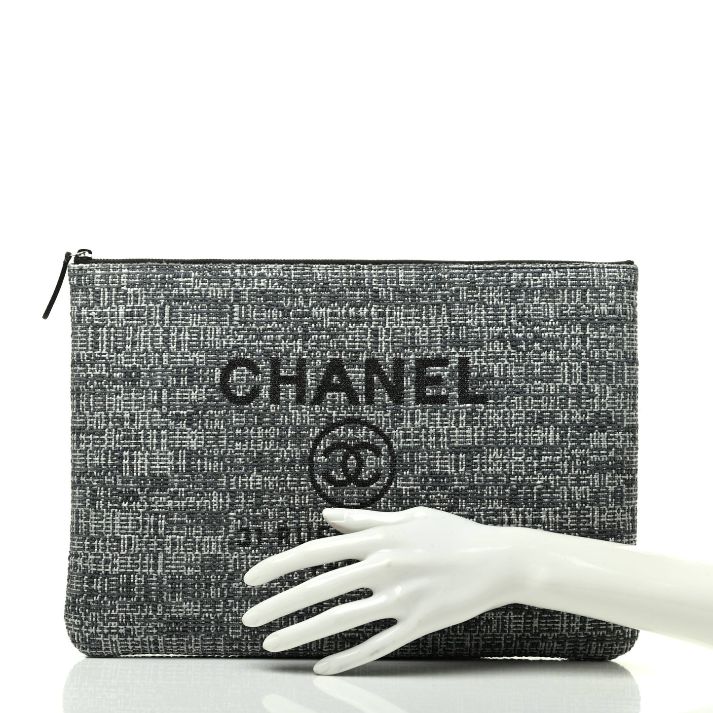 Canvas Medium Deauville Cosmetic Pouch Grey