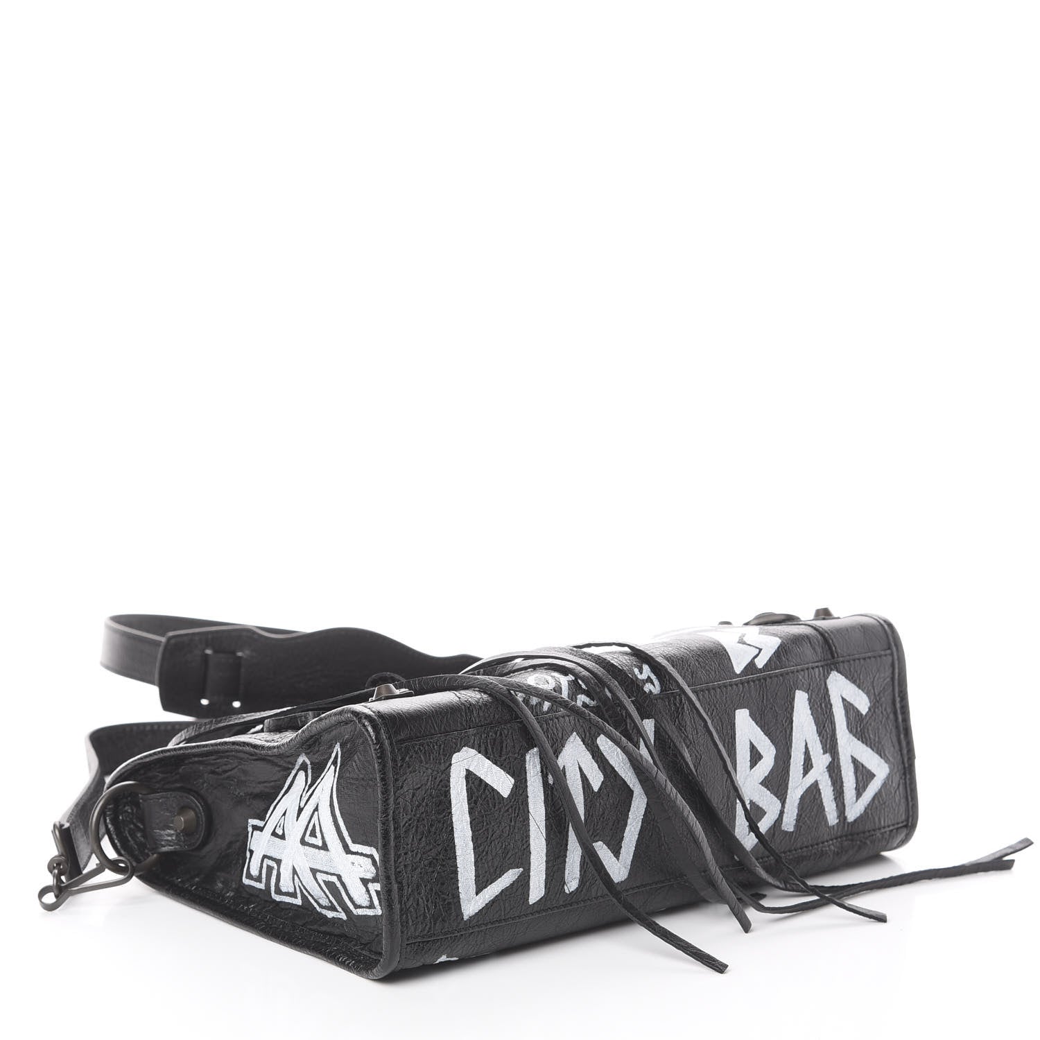 Balenciaga Agneau Classic Hardware Graffiti All Over S City Black 3 of 7