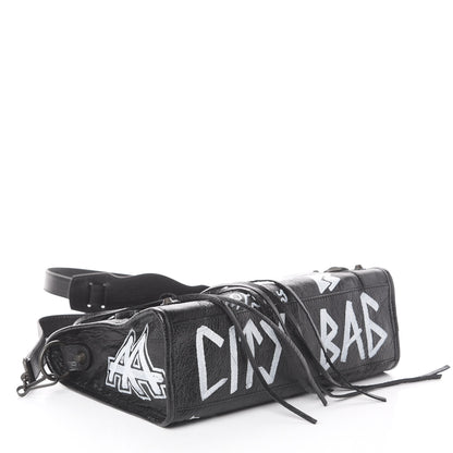Balenciaga Agneau Classic Hardware Graffiti All Over S City Black 3 of 7