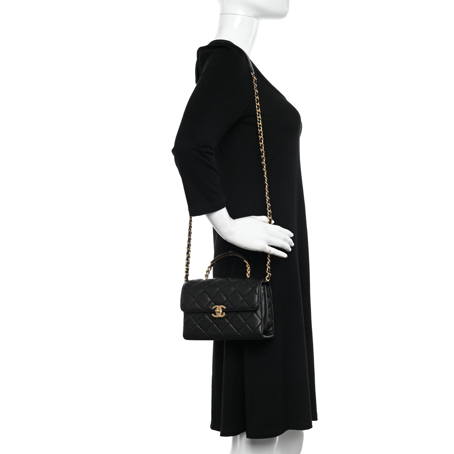 Chanel Caviar Quilted Small Carry Me Top Handle Flap Black 2 of 10