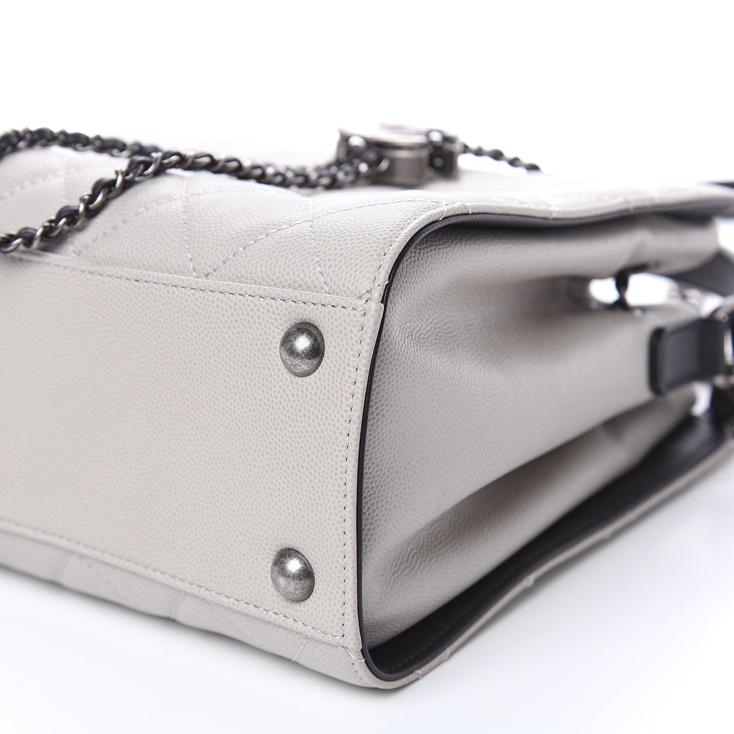 Chanel Caviar Quilted Small CC Bucket Bag Grey 10 of 11