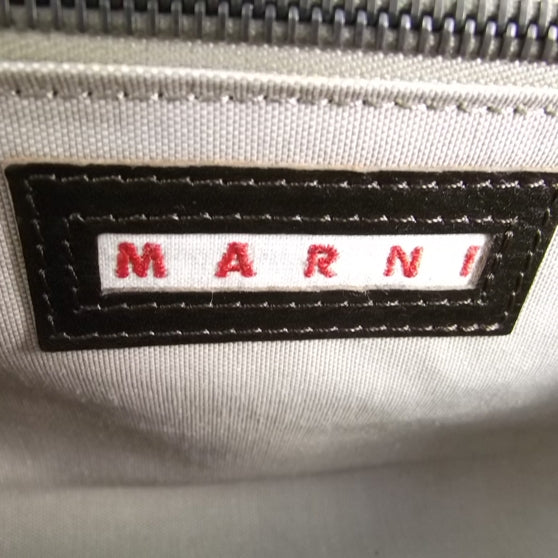 MARNILeatherFrameSatchelBrown