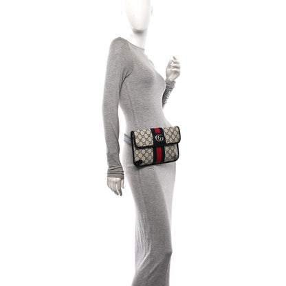 Gucci GG Supreme Monogram Web Small Ophidia Belt Bag 95 38 Beige Navy 2 of 10