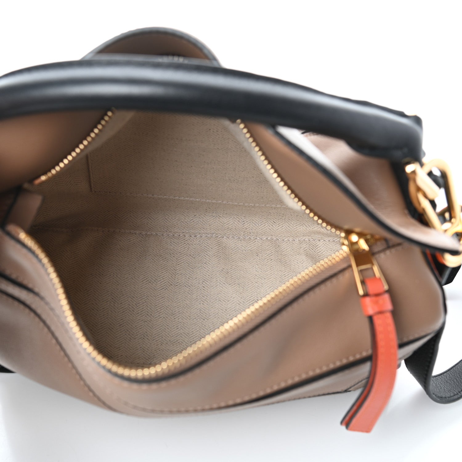 Loewe Calfskin Small Puzzle Bag Dark Moss Pumpkin 5 of 8