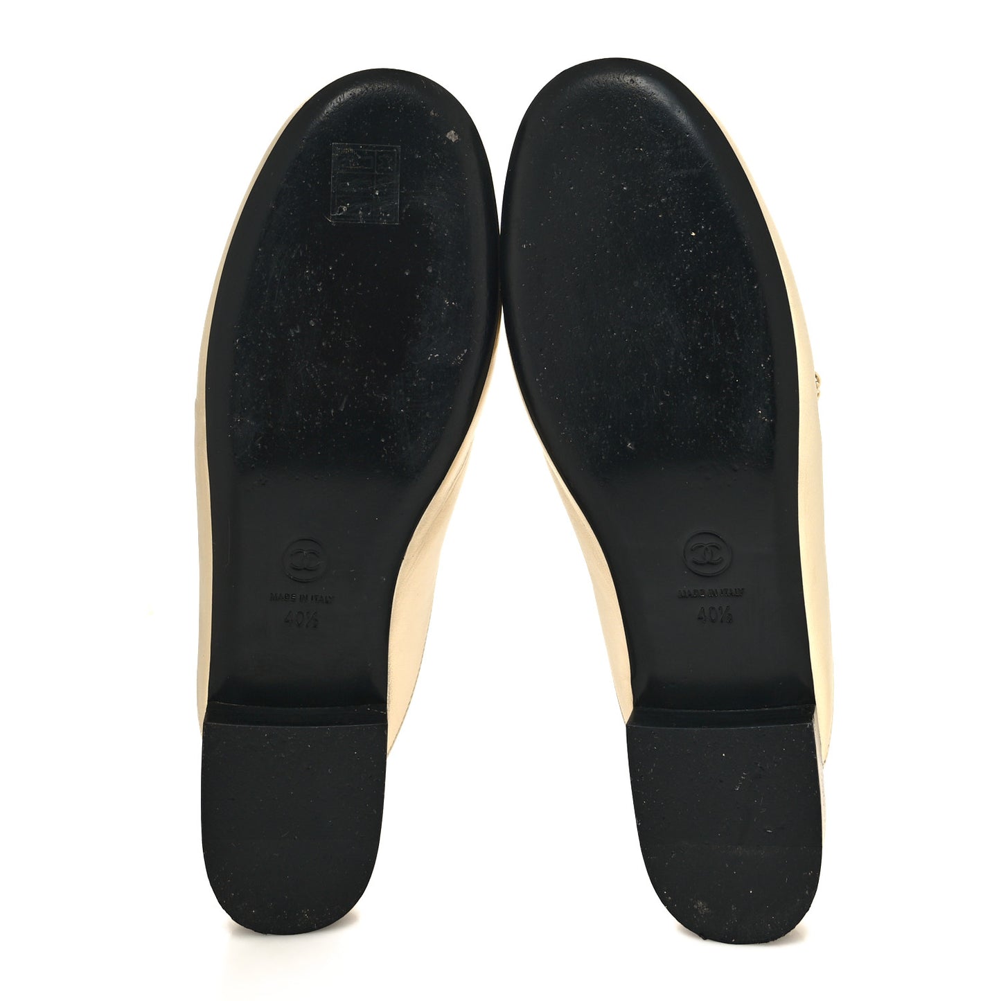 Metallic Lambskin Chain Braided Mules 40.5 Light Gold