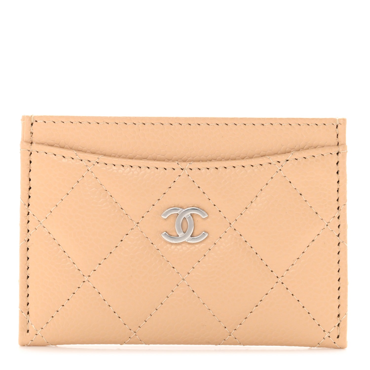 Chanel Caviar Quilted Card Holder Beige 1 of 9