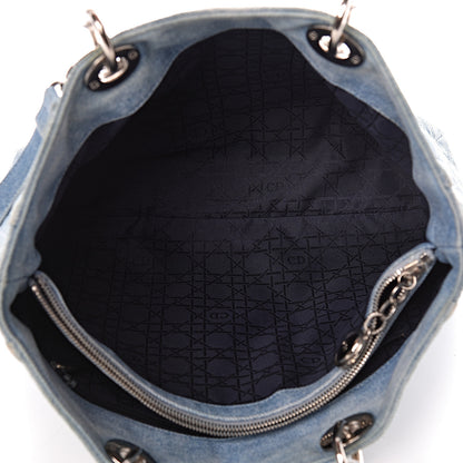 Christian Dior Denim Cannage Large Lady Dior Tote Blue 5 of 17