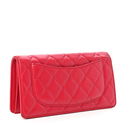 Chanel Lambskin Quilted Yen Wallet Fuchsia 3 of 9