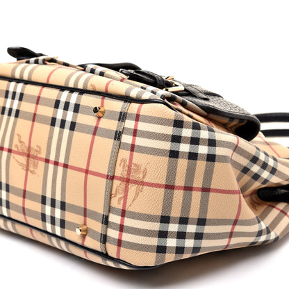 Burberry Haymarket Check Pocket Tote Black 7 of 10