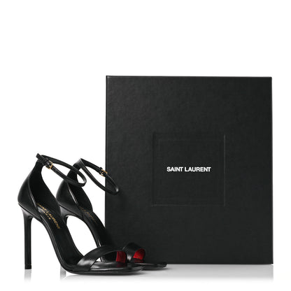 Saint Laurent Calfskin Amber 105 Ankle Strap Sandals 34.5 Black 13 of 13