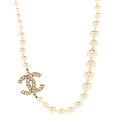 Chanel Pearl CC 100th Anniversary Necklace Light Gold 1 of 6