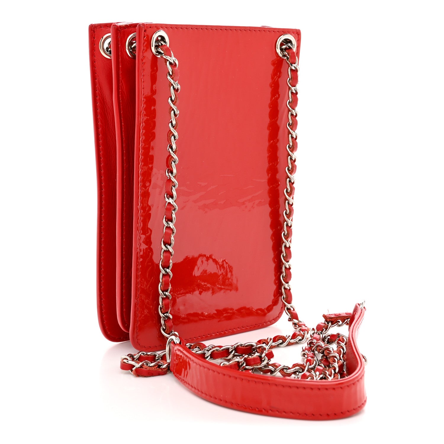Chanel Patent Crossbody CC Phone Holder Red 3 of 12