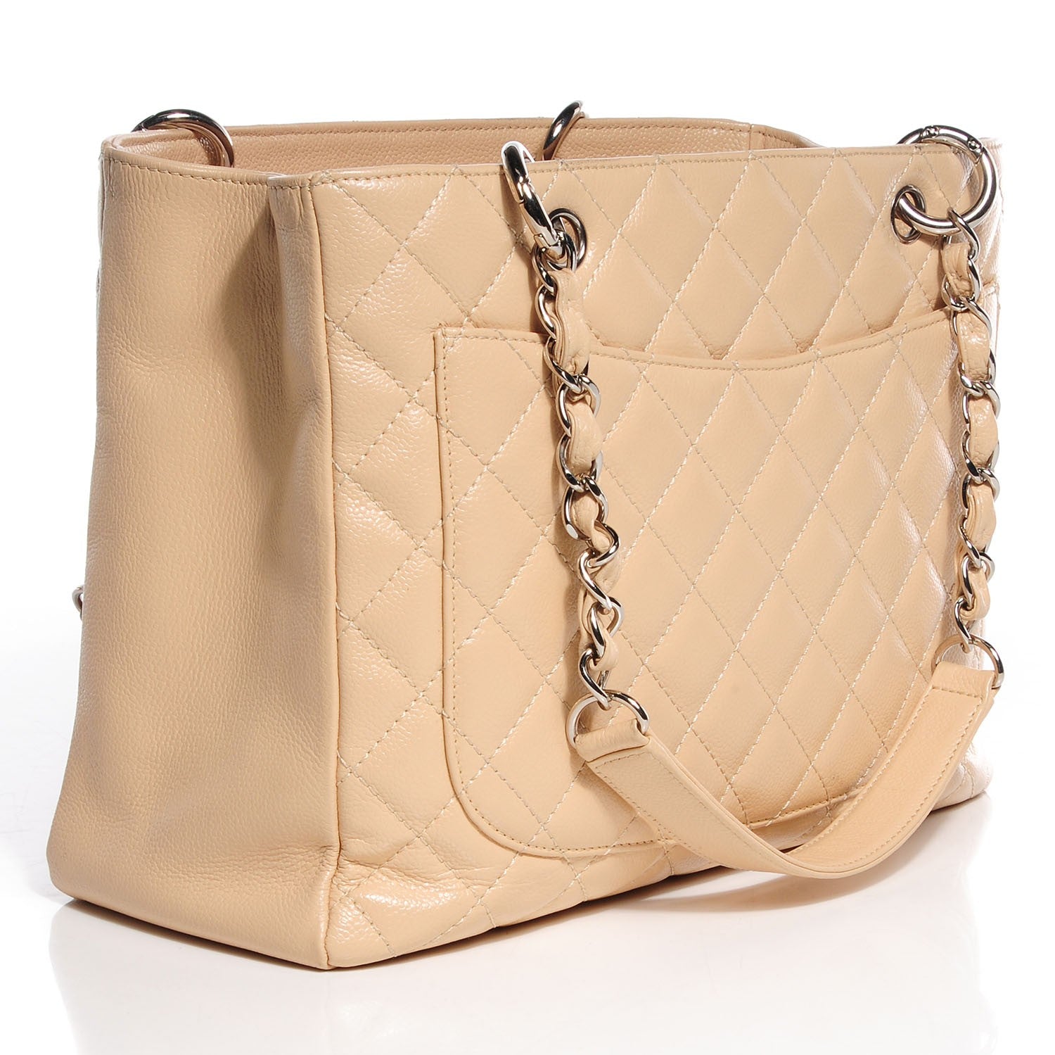 Chanel Caviar Quilted Grand Shopping Tote GST Beige Clair 3 of 7