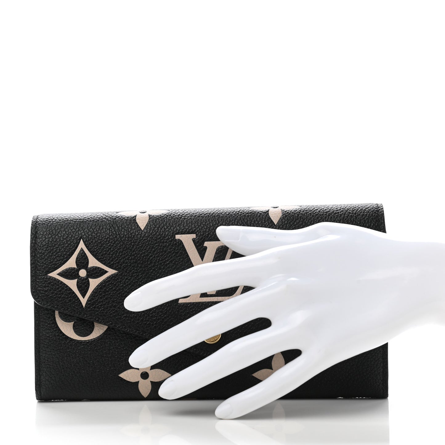 Monogram Empreinte Giant Sarah Wallet Black Beige