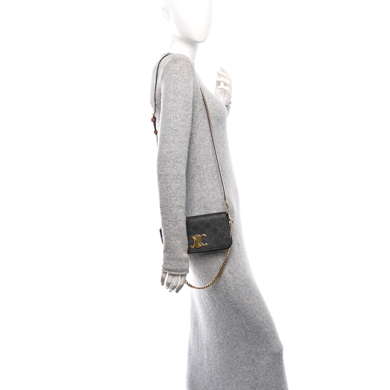 Celine Triomphe Canvas Multipochette Tan 2 of 12