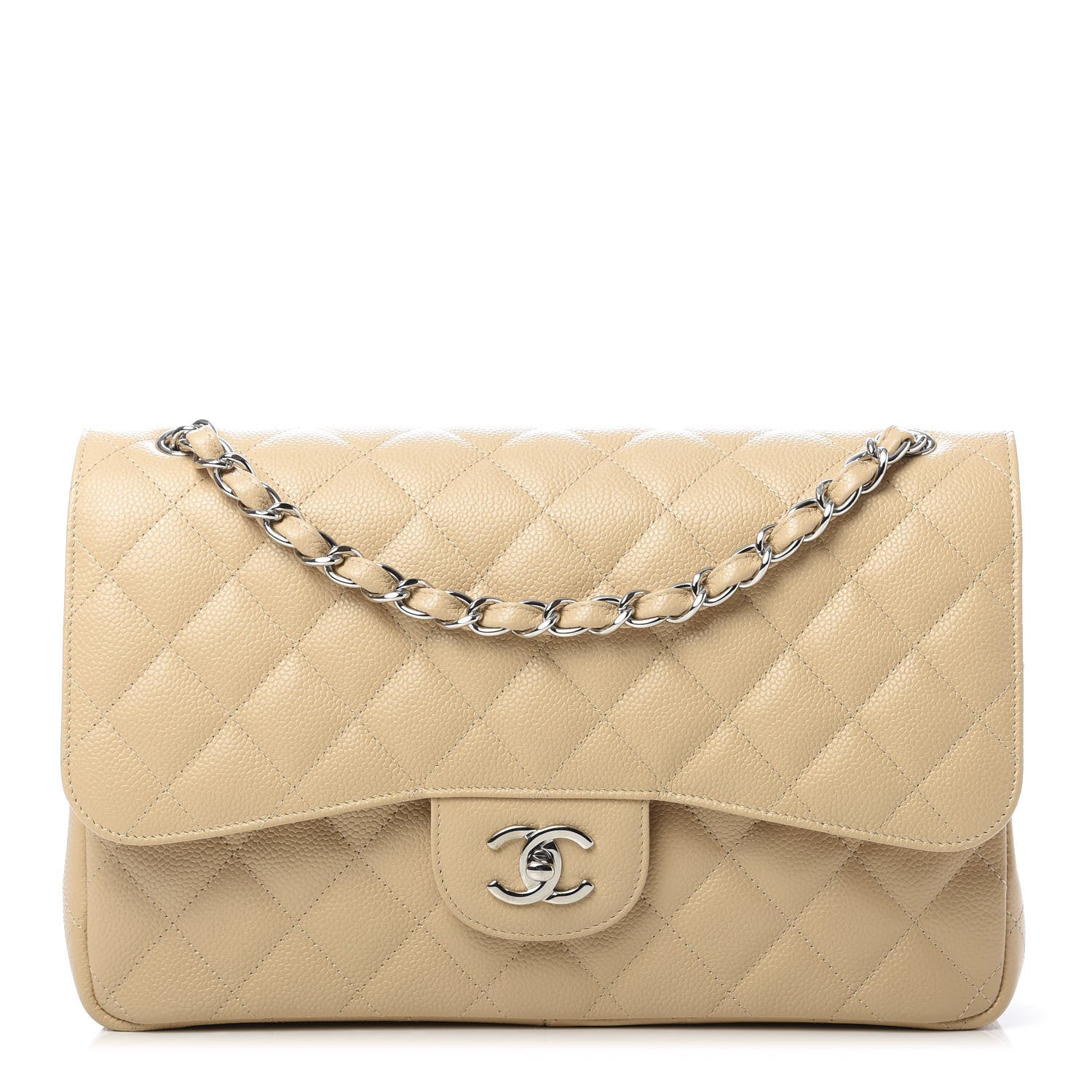 Chanel Caviar Quilted Jumbo Double Flap Beige Clair 1 of 9