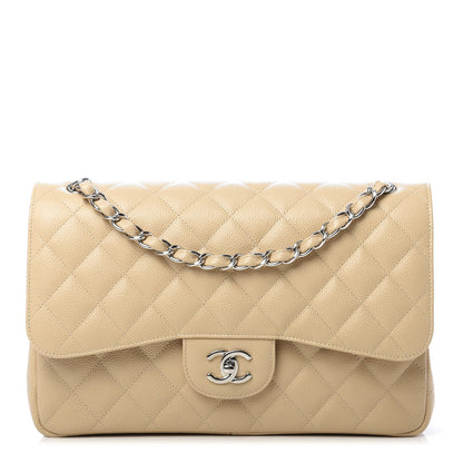 Chanel Caviar Quilted Jumbo Double Flap Beige Clair 1 of 9
