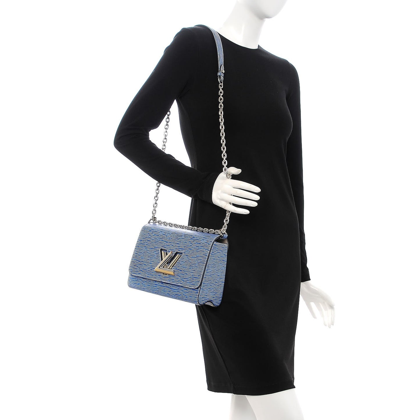 Epi Twist Shoulder Bag MM Denim Light