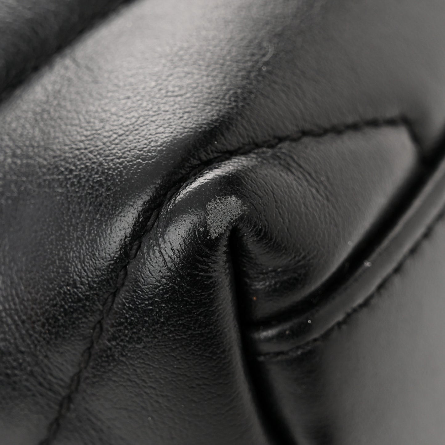 Calfskin Y Quilted Monogram Monochrome Toy Loulou Crossbody Bag Black