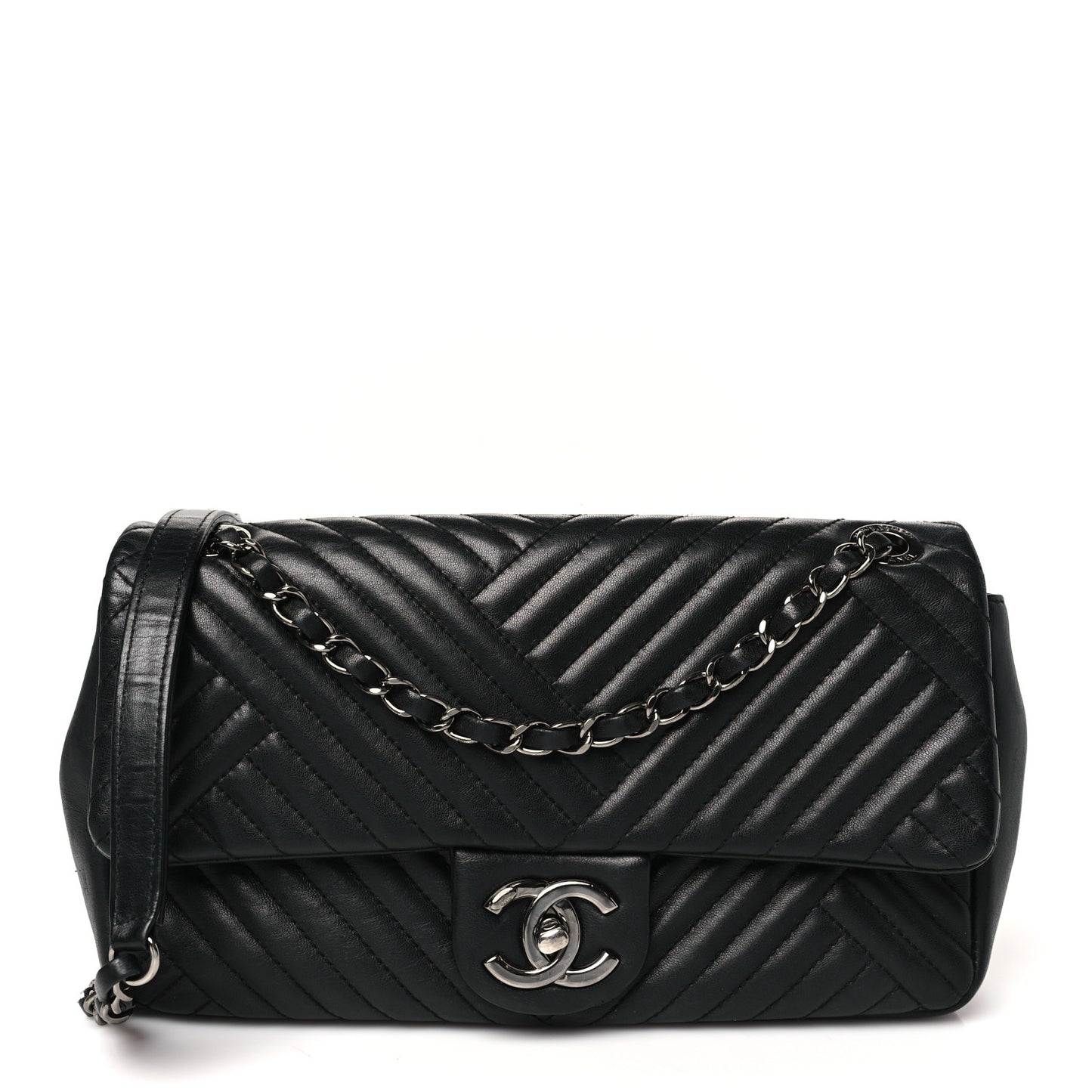 Lambskin Small CC Crossing Flap Black