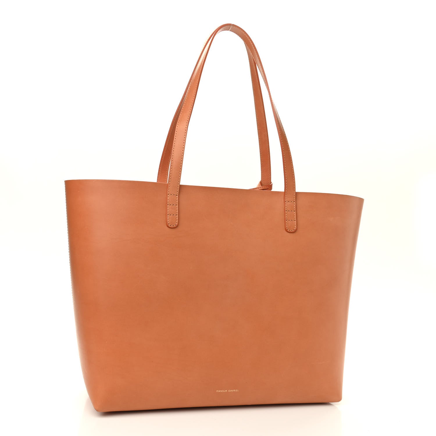 Mansur Gavriel Vegetable Tanned Calfskin Large Shopping Bag Camello Orange 4 of 11