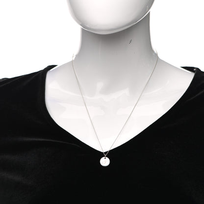 Tiffany Sterling Silver Letter J Disc Pendant Necklace 2 of 4