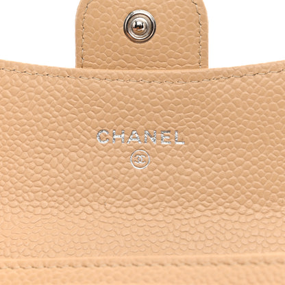 Chanel Caviar Quilted Flap Card Holder Wallet Beige 8 of 10