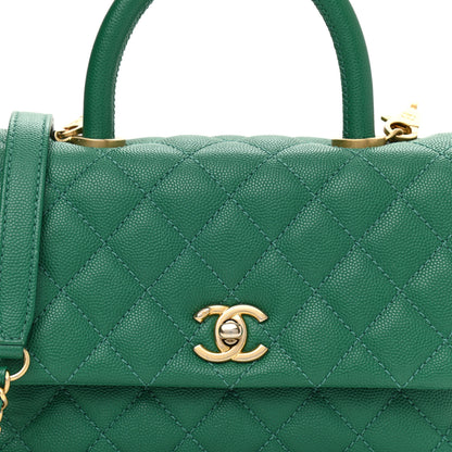 Chanel Caviar Quilted Mini Coco Handle Flap Green 8 of 10