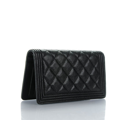 Chanel Caviar Quilted Boy Yen Wallet Black 3 of 8