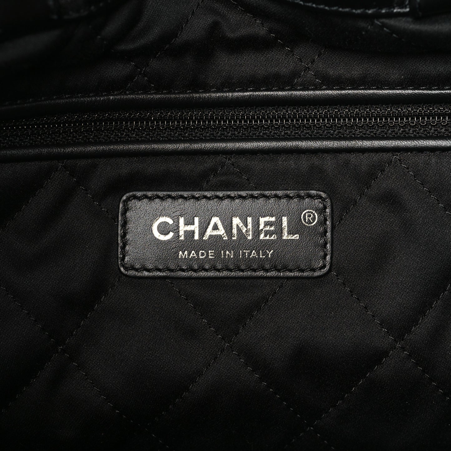 Shiny Calfskin Quilted Chanel 22 Backpack So Black