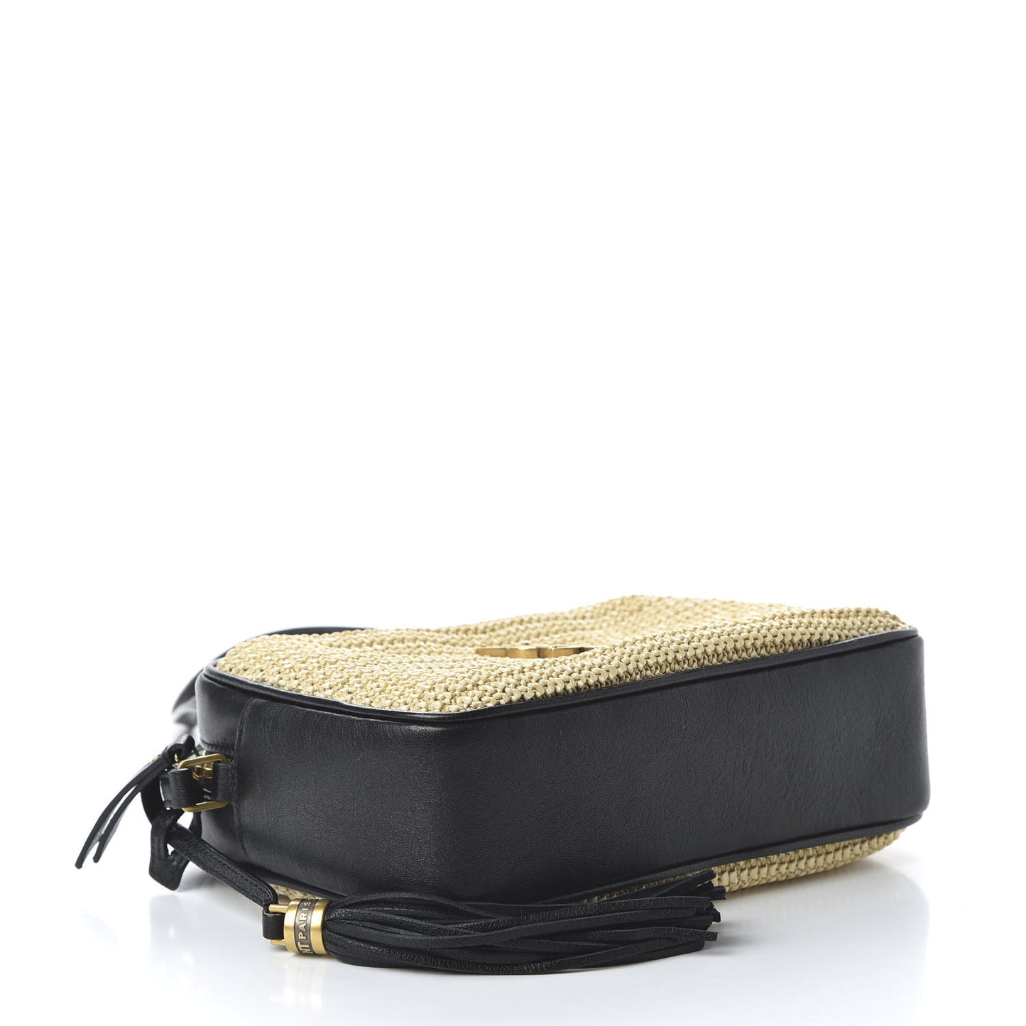Raffia Canvas Monogram Lou Camera Bag Beige Black