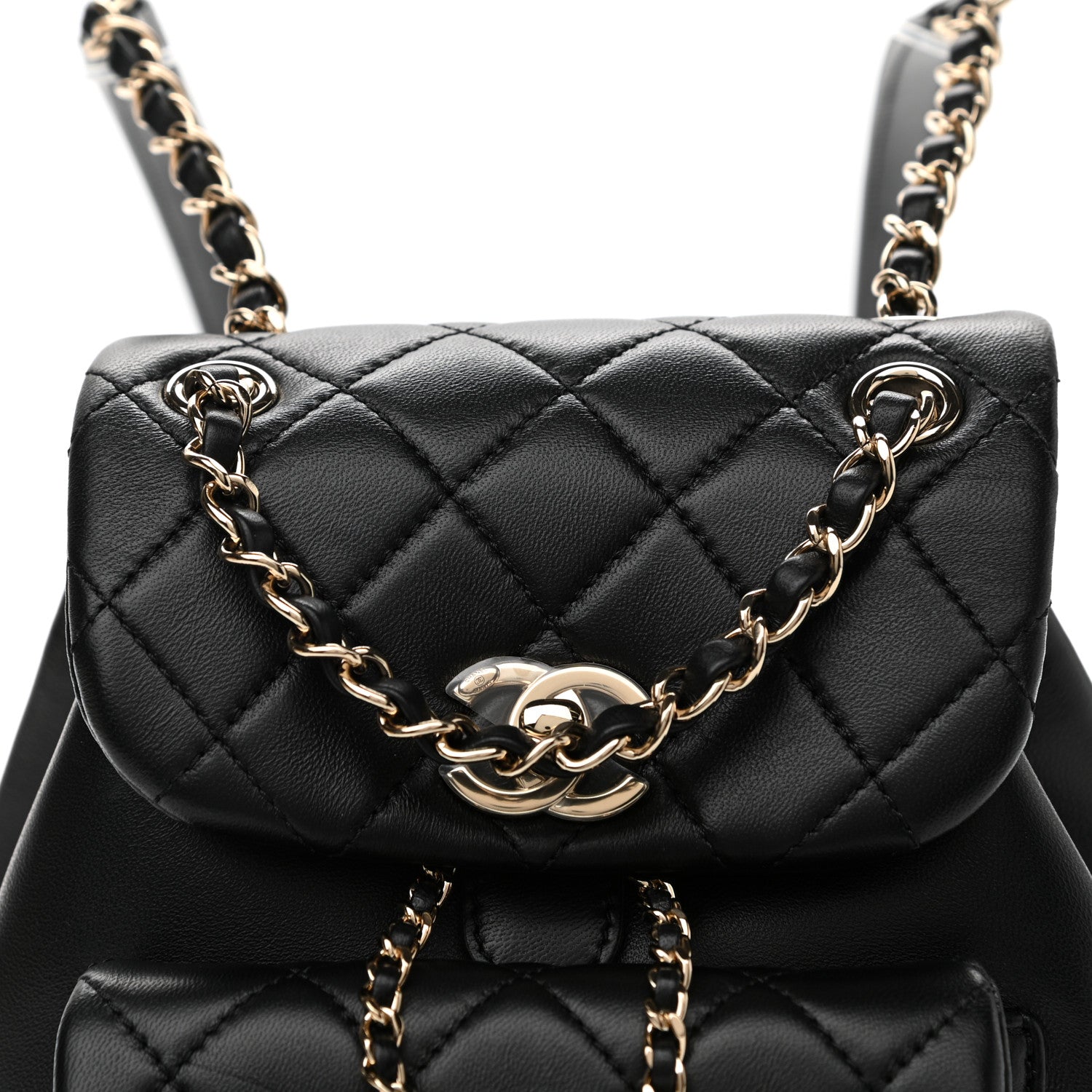 Chanel Lambskin Quilted Small Duma Drawstring Backpack Black 8 of 13