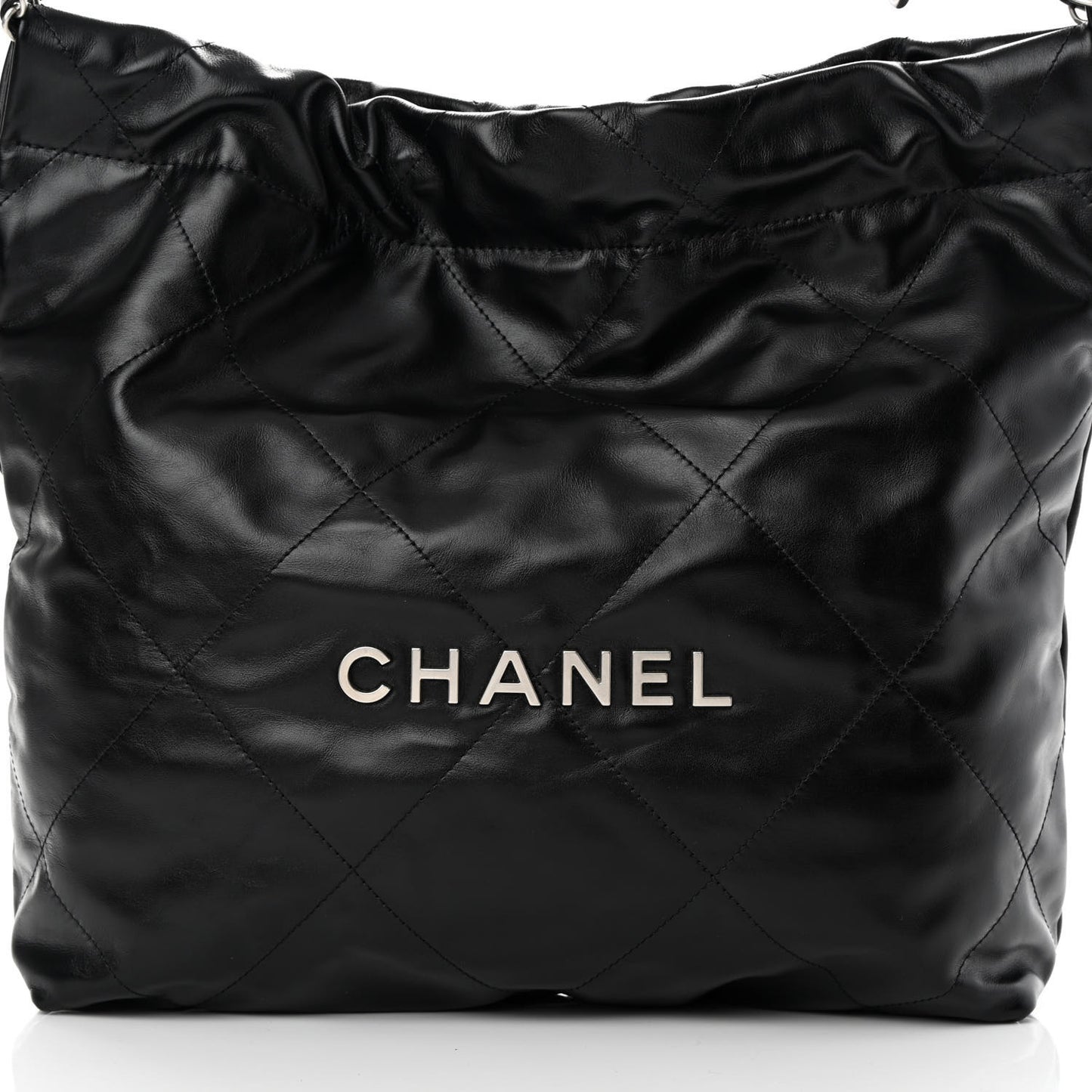 Shiny Calfskin Quilted Small Chanel 22 Black