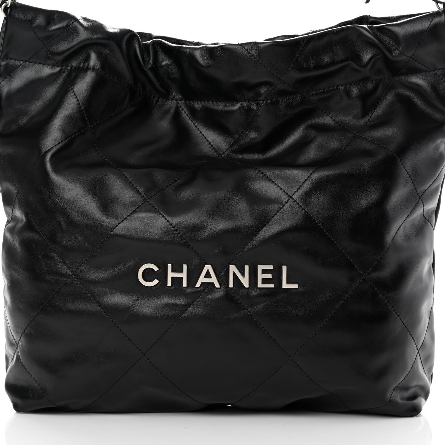 Chanel Shiny Calfskin Quilted Small Chanel 22 Black 9 of 11