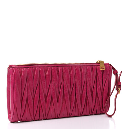 Miu Miu Nappa Matelasse Lux Wristlet Fuxia 3 of 8