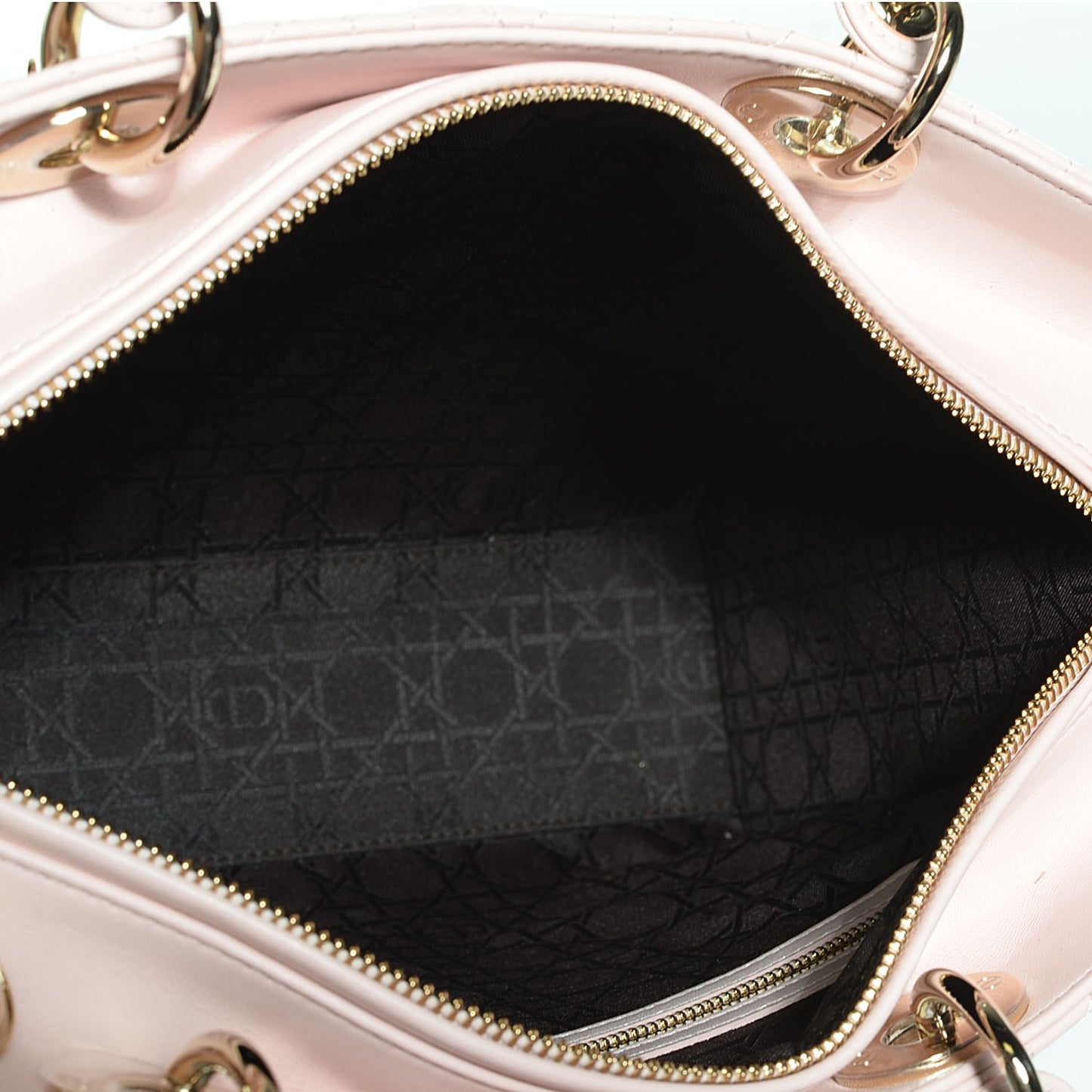 Lambskin Cannage Large Lady Dior Rose Poudre