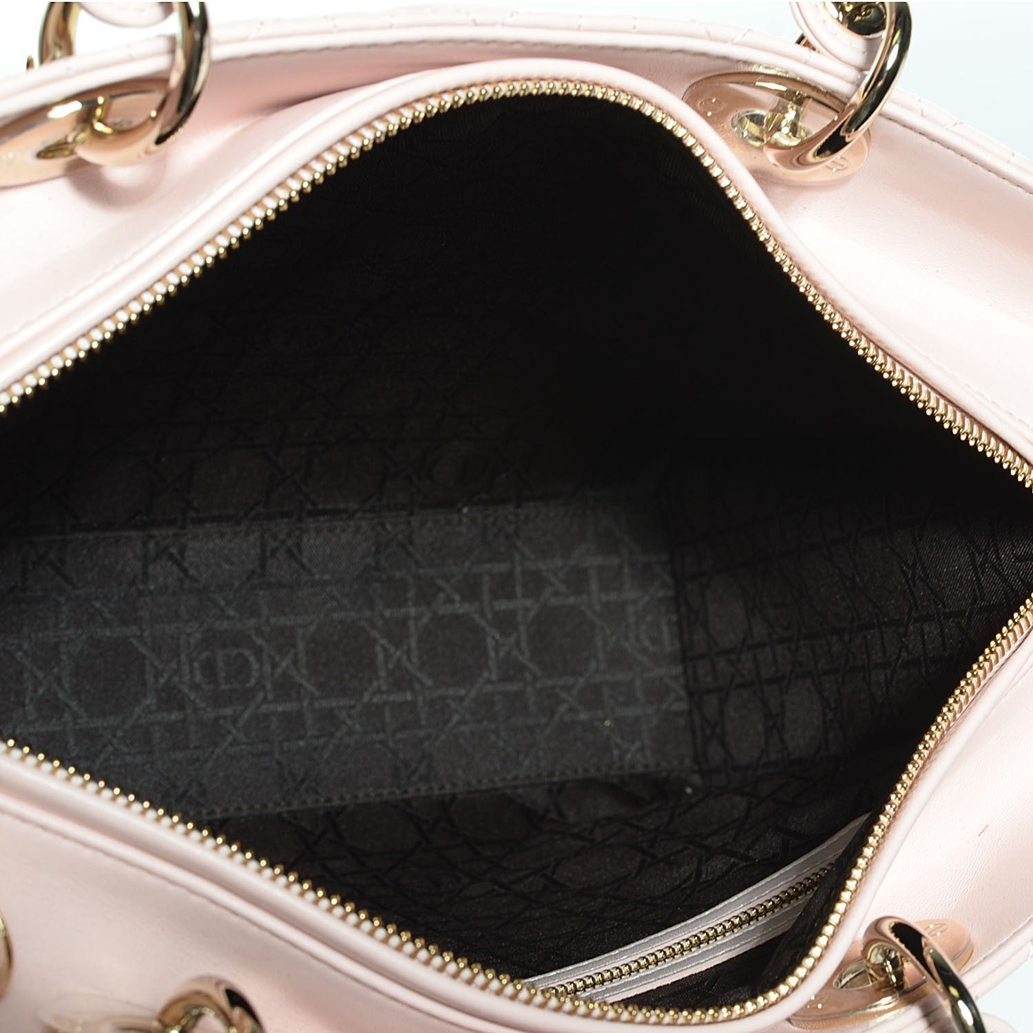 Christian Dior Lambskin Cannage Large Lady Dior Rose Poudre 6 of 8