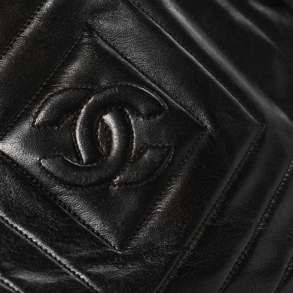 Chanel Lambskin Chevron Quilted Tassel Camera Case Black 12 of 14