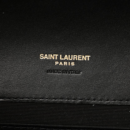 Saint Laurent Lambskin Patent Monogram Cassandre Clasp Flap Pouch Black 5 of 10