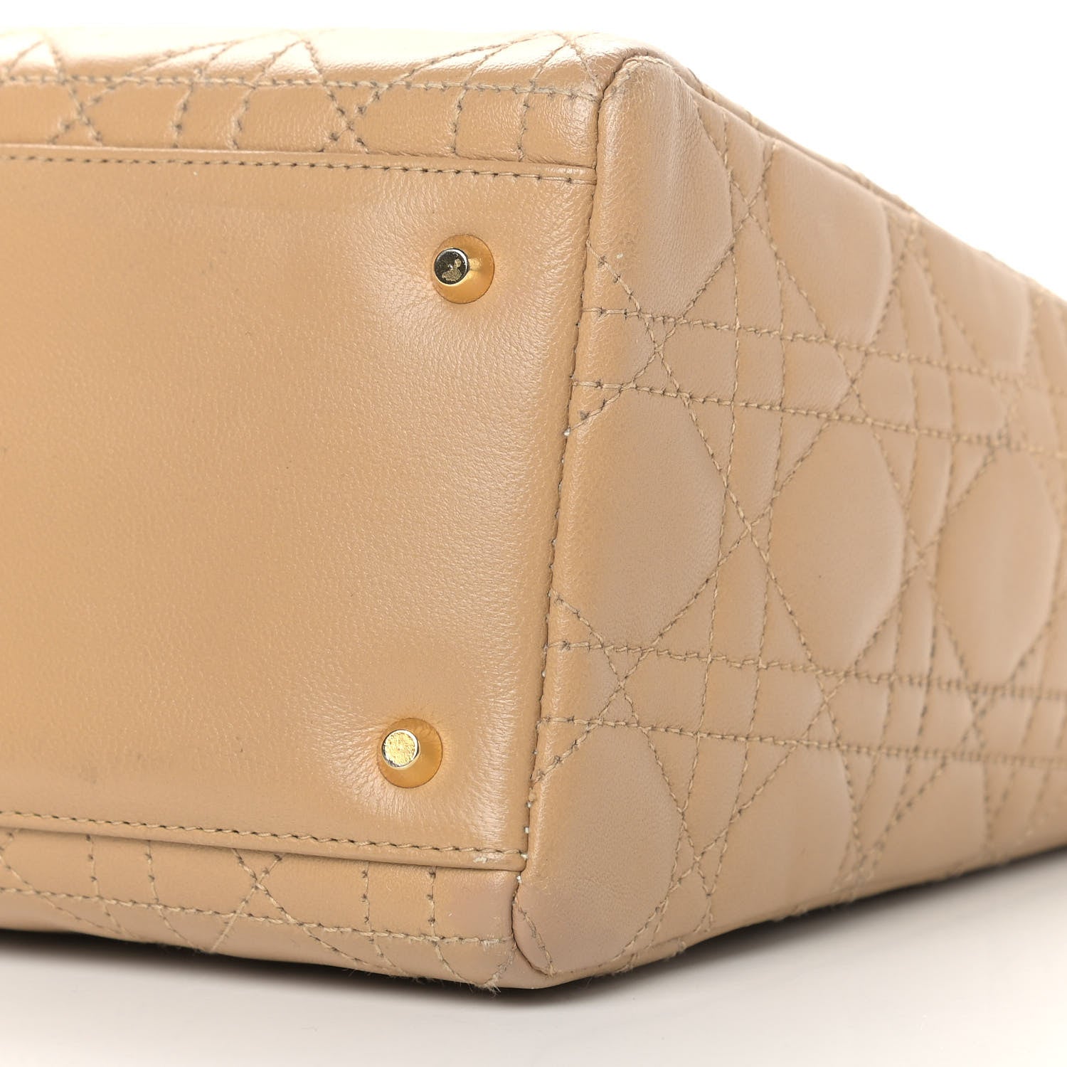 Christian Dior Lambskin Cannage Medium Lady Dior Beige 9 of 9